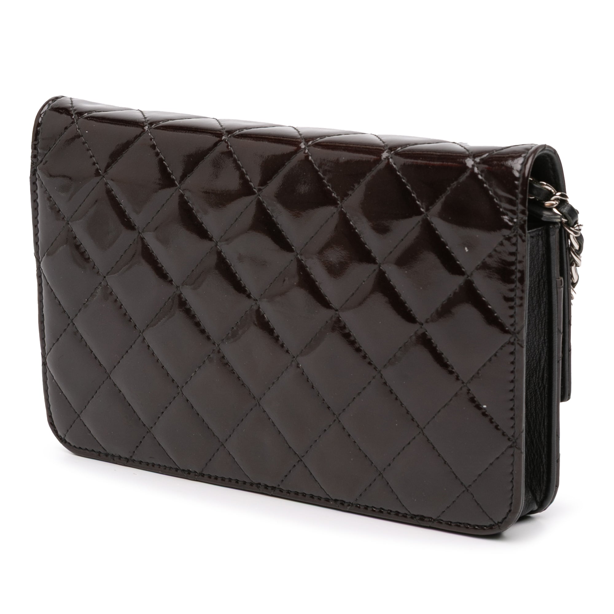 Quilted Patent Brilliant Wallet On Chain