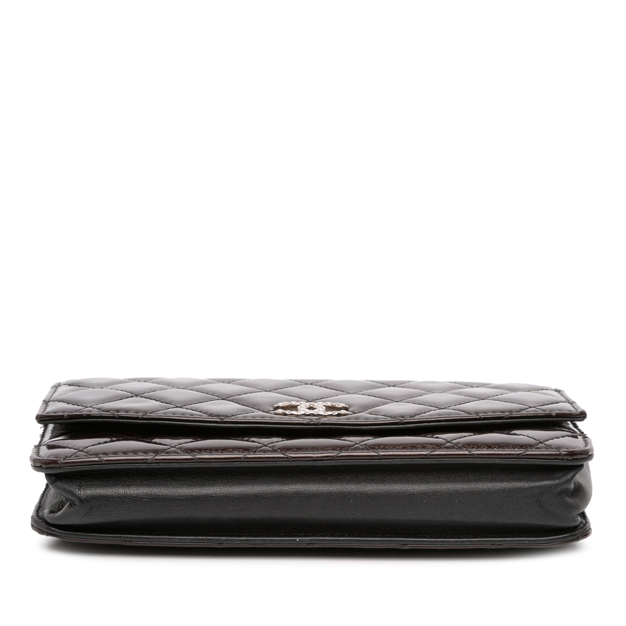 Quilted Patent Brilliant Wallet On Chain