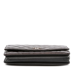 Quilted Patent Brilliant Wallet On Chain