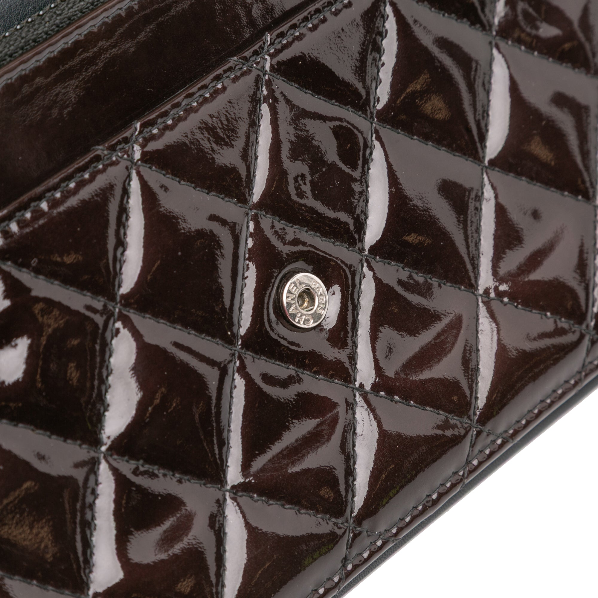 Quilted Patent Brilliant Wallet On Chain