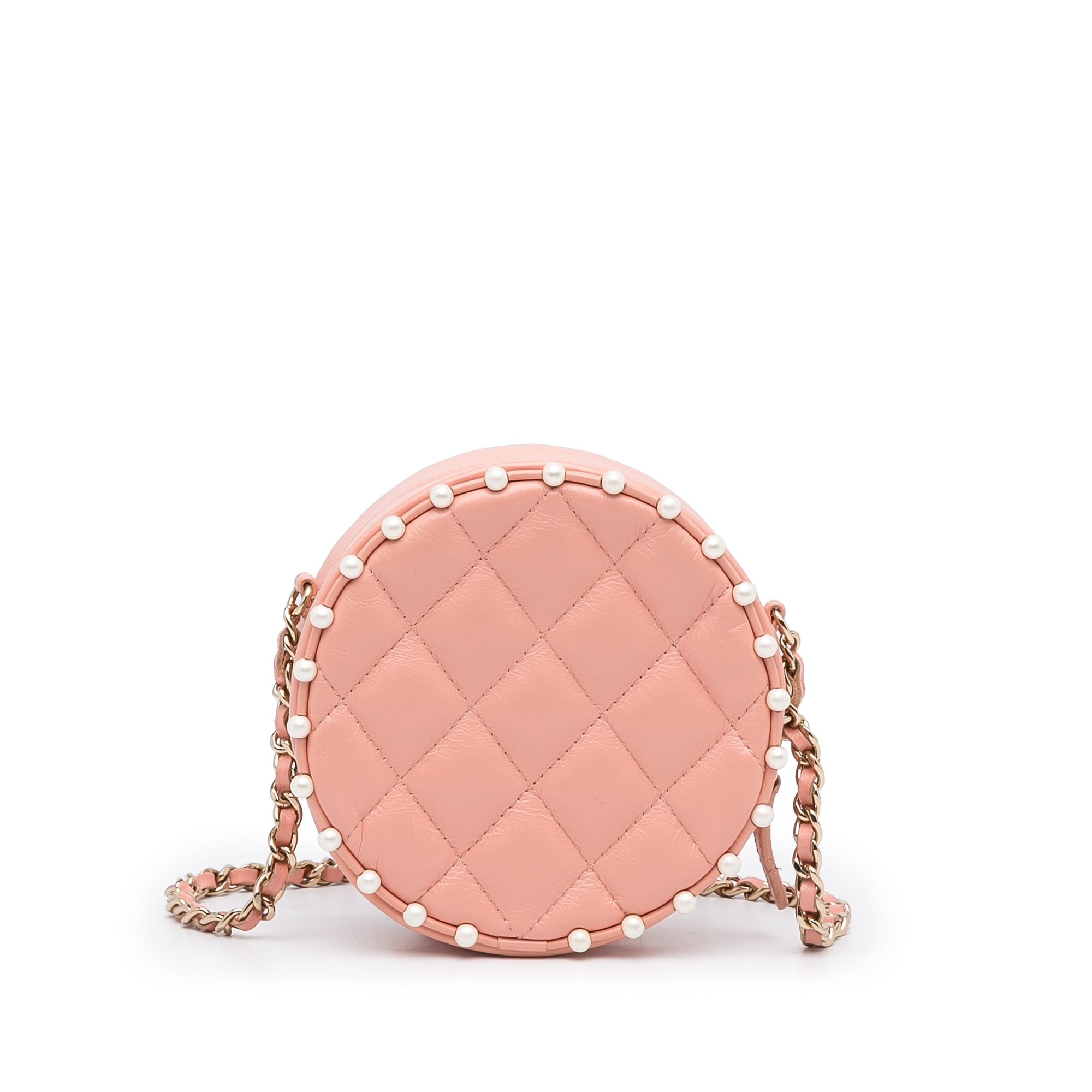 Quilted Lambskin Pearl Studded Round As Earth Crossbody_2