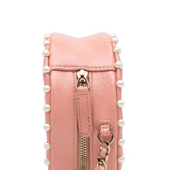 Quilted Lambskin Pearl Studded Round As Earth Crossbody_8