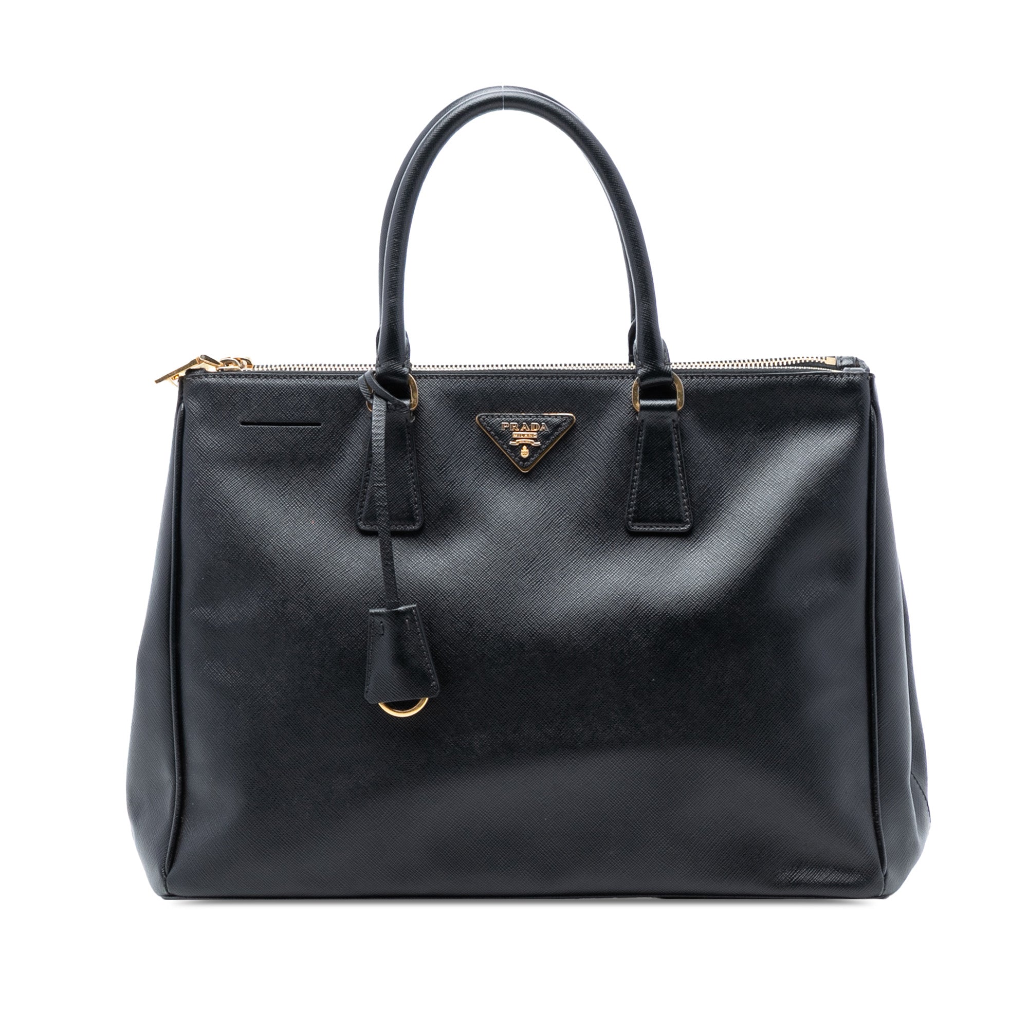 Medium Saffiano Lux Galleria Double Zip Satchel