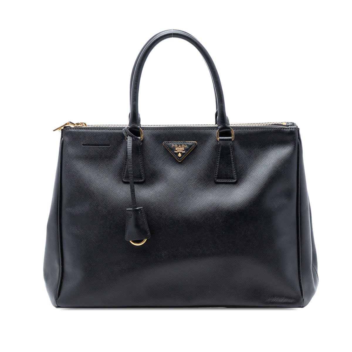 Medium Saffiano Lux Galleria Double Zip Satchel