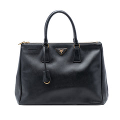 Medium Saffiano Lux Galleria Double Zip Satchel
