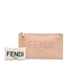 Leather Roma Zip Clutch