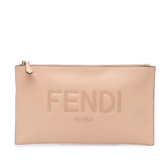 Leather Roma Zip Clutch