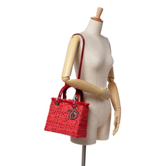 Medium Tweed Fringe Rhinestone Lady Dior