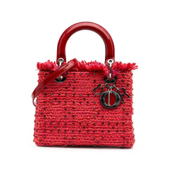 Medium Tweed Fringe Rhinestone Lady Dior