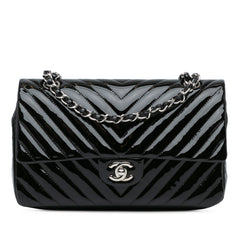 Medium Classic Chevron Patent Double Flap