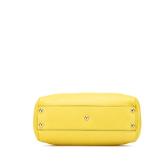 Small Calfskin Bamboo Shopper Satchel