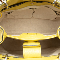 Small Calfskin Bamboo Shopper Satchel