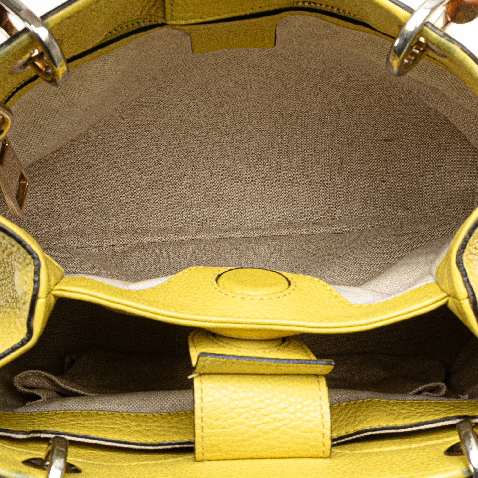 Small Calfskin Bamboo Shopper Satchel