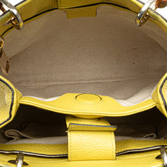 Small Calfskin Bamboo Shopper Satchel