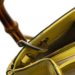 Small Calfskin Bamboo Shopper Satchel