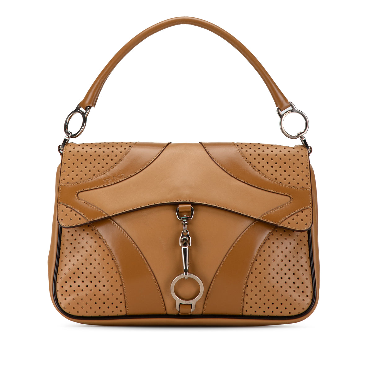 Vitello Drive Perforated Handbag