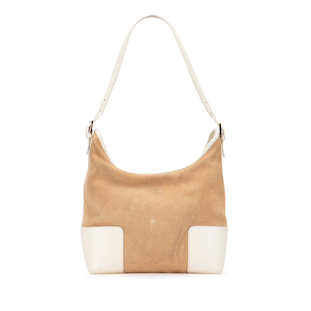 Suede Anagram Shoulder Bag