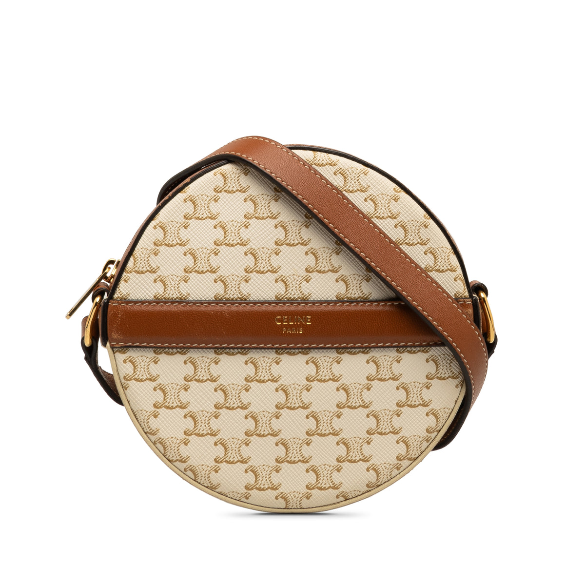 Triomphe Round Purse on Strap_0