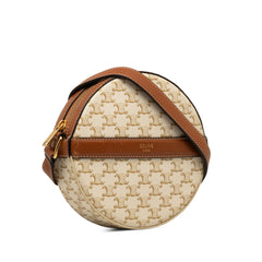 Triomphe Round Purse on Strap