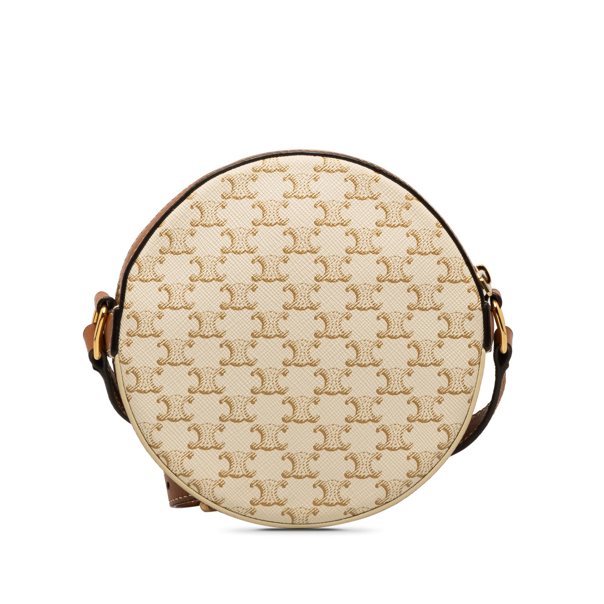 Triomphe Round Purse on Strap