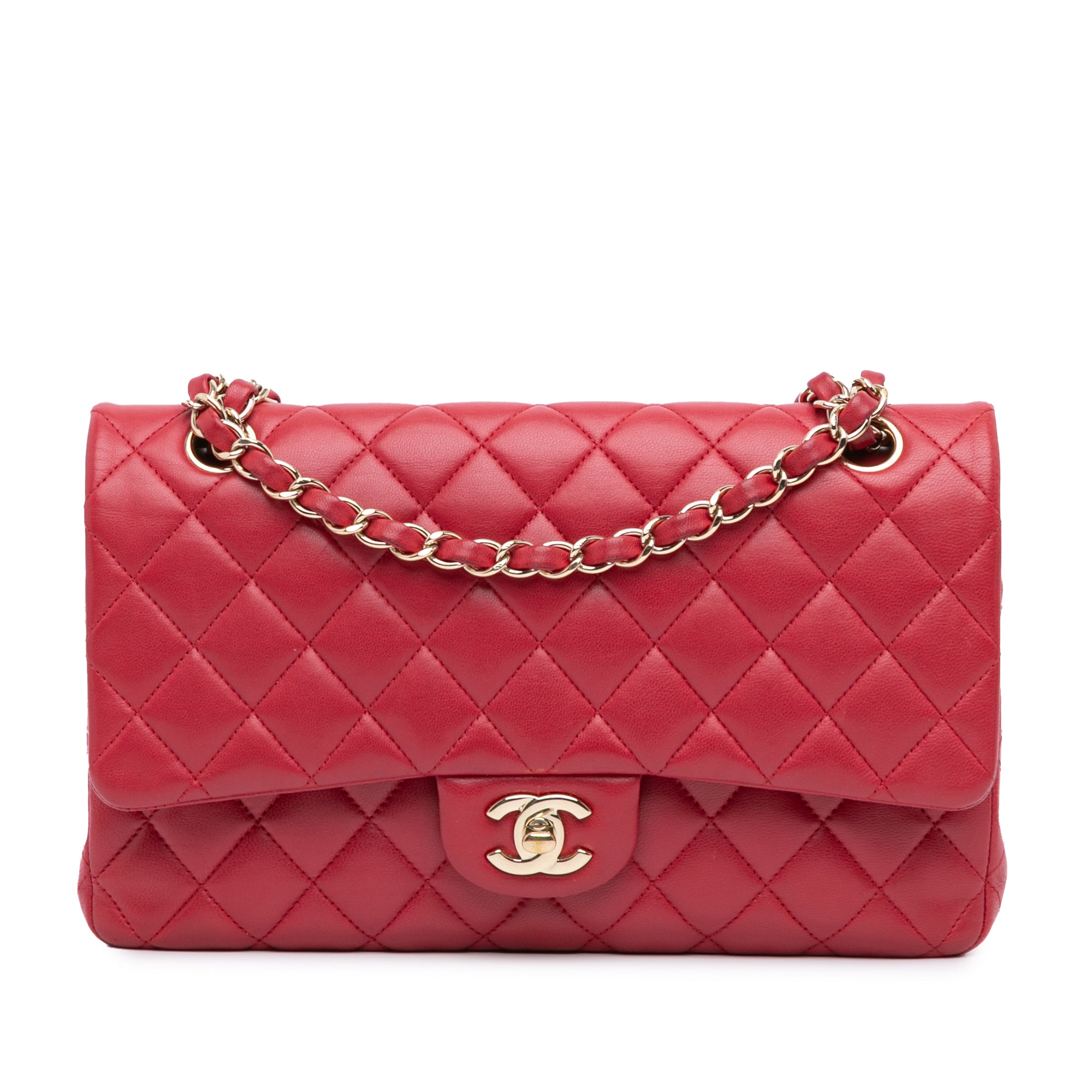 Medium Classic Lambskin Double Flap