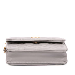 Mini Lambskin Pearl Crush Clutch On Chain