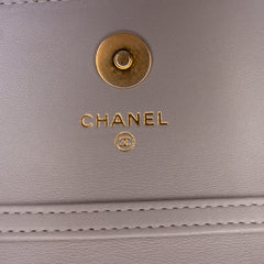Mini Lambskin Pearl Crush Clutch On Chain