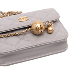 Mini Lambskin Pearl Crush Clutch On Chain