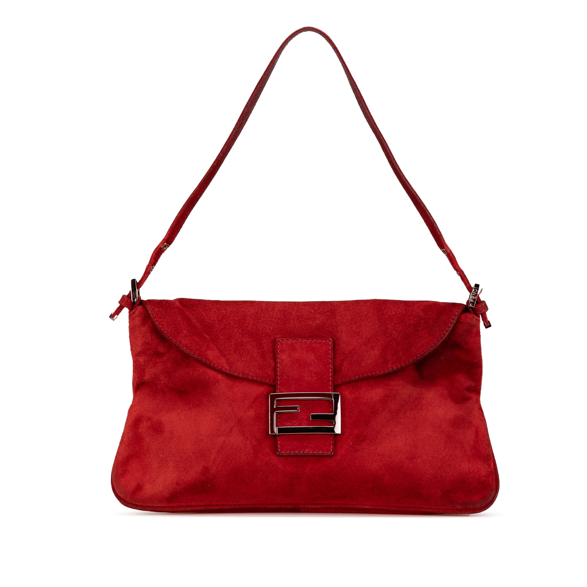 Suede Double Flap Shoulder Bag