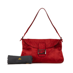 Suede Double Flap Shoulder Bag