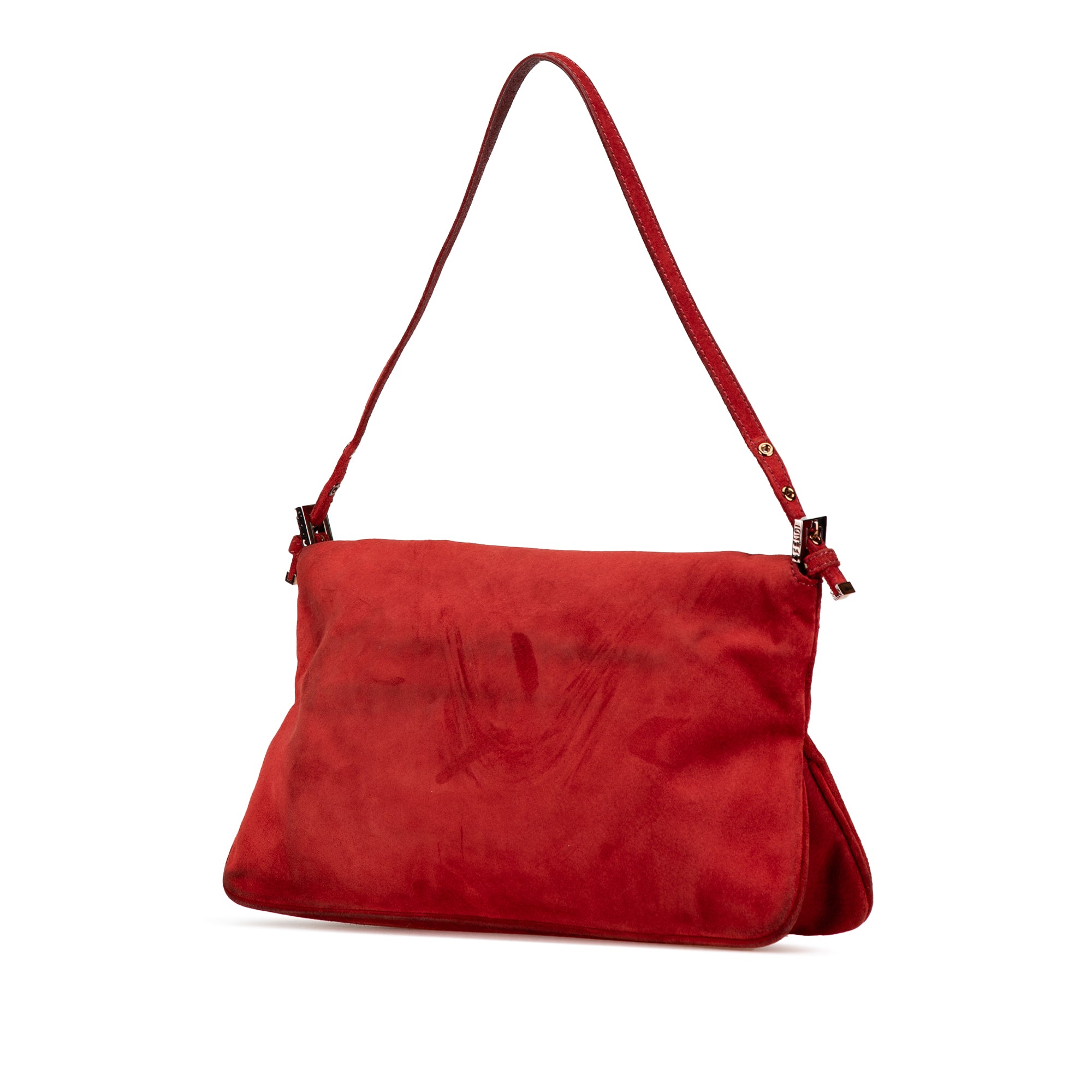 Suede Double Flap Shoulder Bag