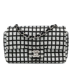 Mini Rectangular Classic Ribbon Tweed Double Flap