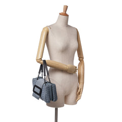 Canvas Intrecciato Buckle Flap Handbag
