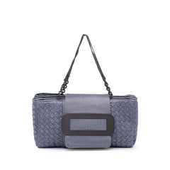 Canvas Intrecciato Buckle Flap Handbag