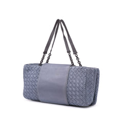 Canvas Intrecciato Buckle Flap Handbag