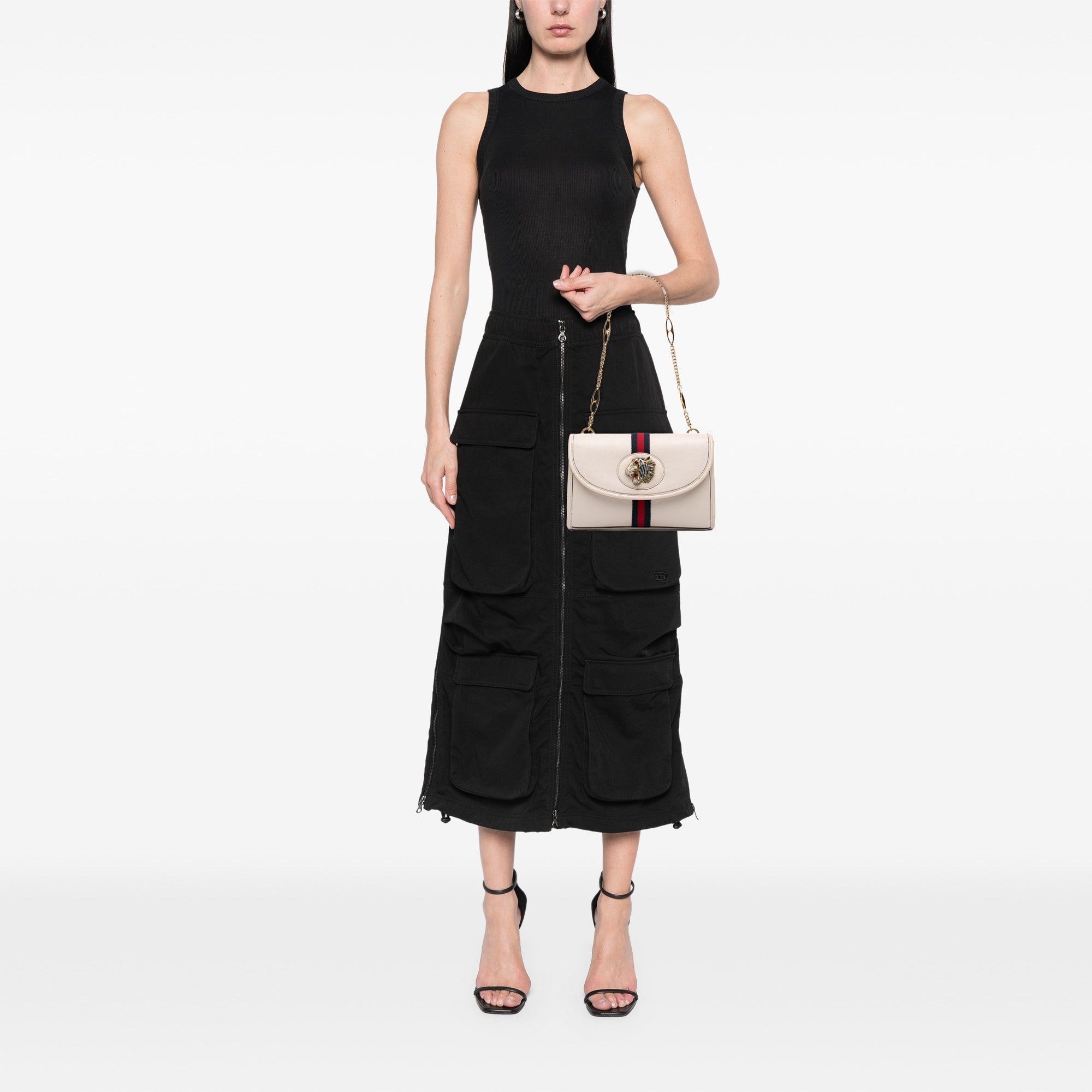 Small Leather Rajah Web Chain Satchel