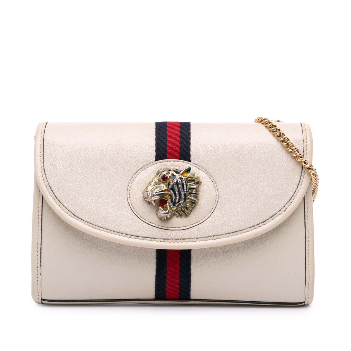Small Leather Rajah Web Chain Satchel