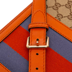 Medium GG Canvas Web Half Moon Crossbody