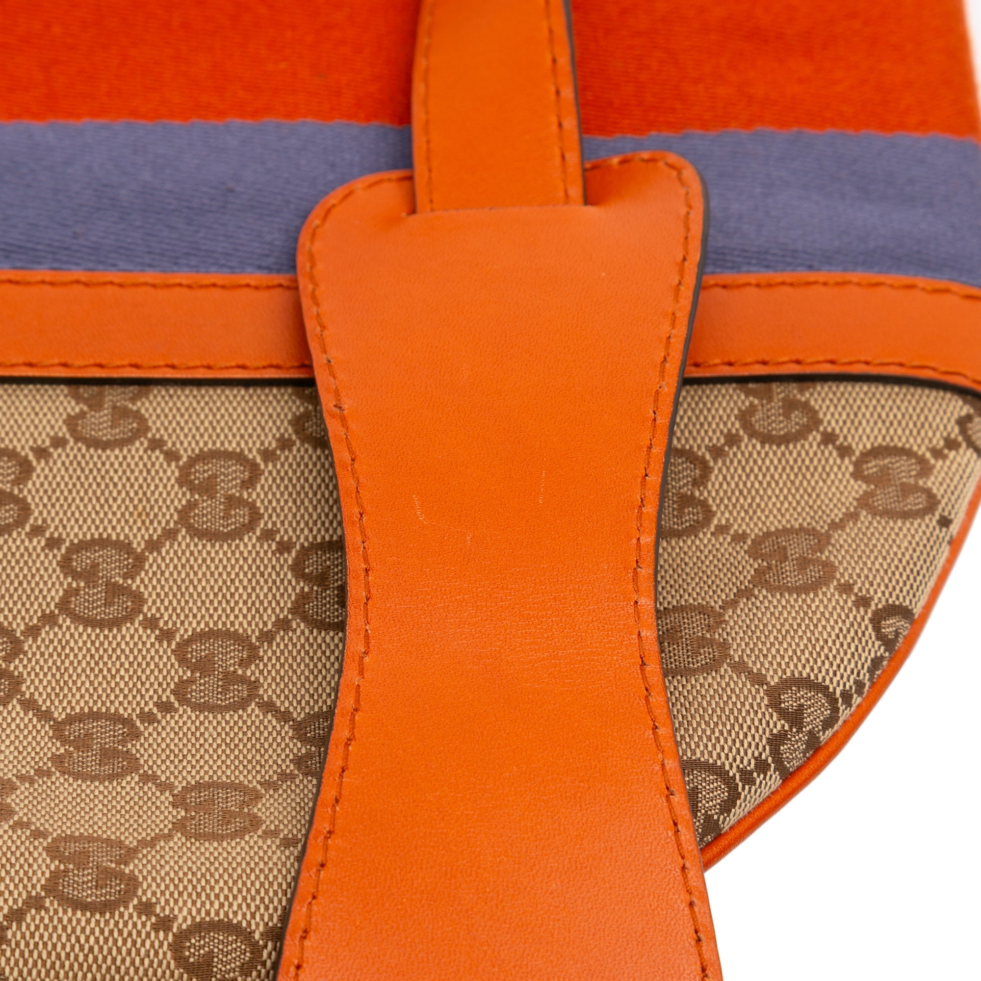 Medium GG Canvas Web Half Moon Crossbody