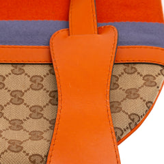 Medium GG Canvas Web Half Moon Crossbody