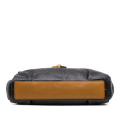 Shearling Trimmed Leather Sac Dandy Crossbody