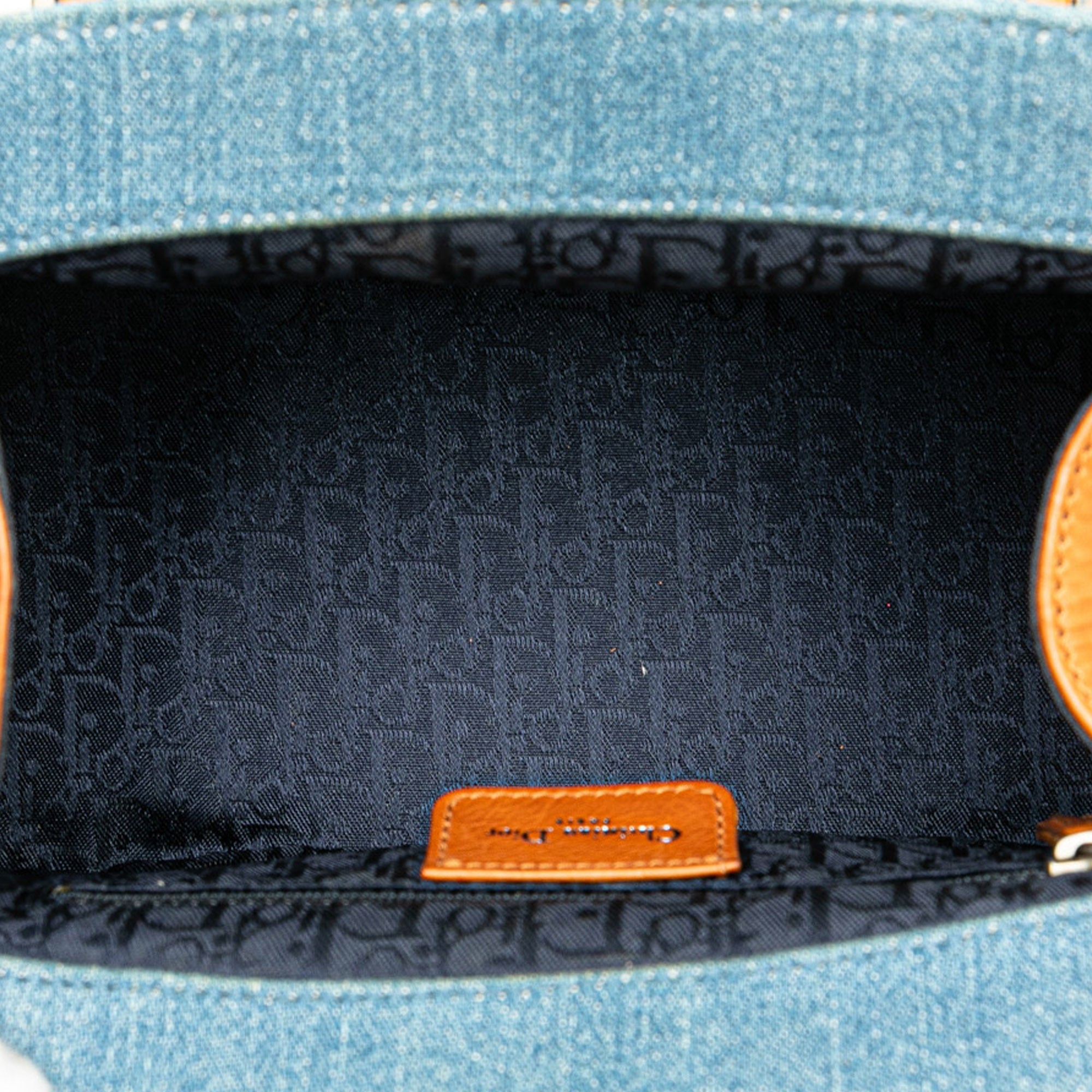 Embroidered Denim Detective Handbag