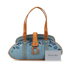 Embroidered Denim Detective Handbag