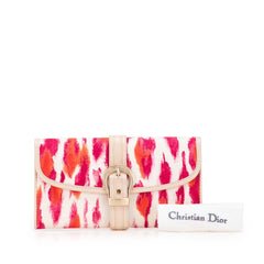 Printed Canvas Buckle Strap Flap Wallet