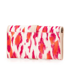 Printed Canvas Buckle Strap Flap Wallet