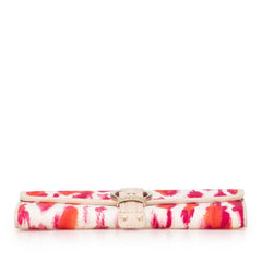 Printed Canvas Buckle Strap Flap Wallet