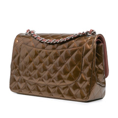 Jumbo Classic Metallic Patent Double Flap