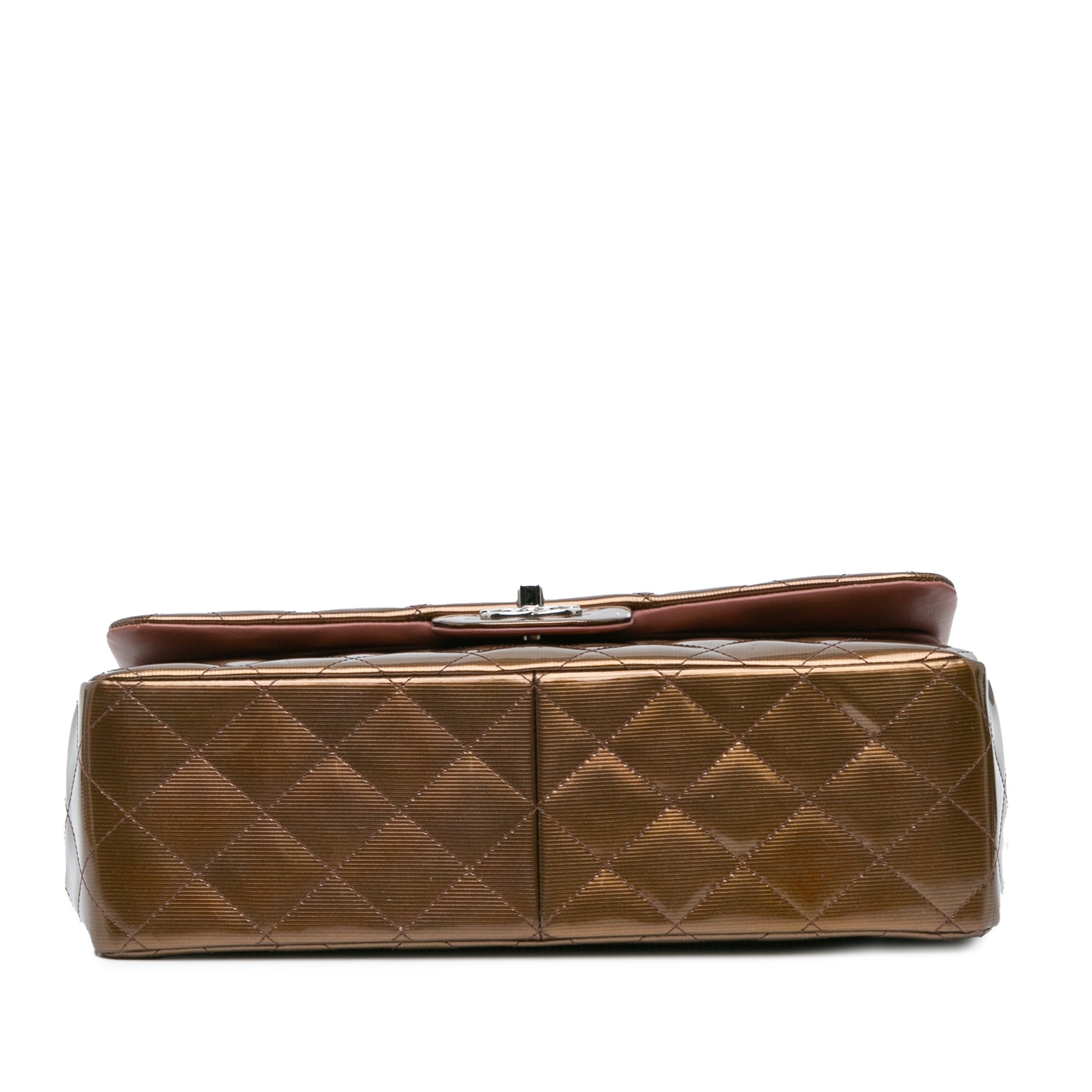 Jumbo Classic Metallic Patent Double Flap