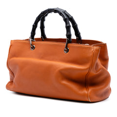 Medium Calfskin Bamboo Shopper Satchel