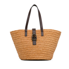 Medium Raffia Celtic Buckle Panier Tote